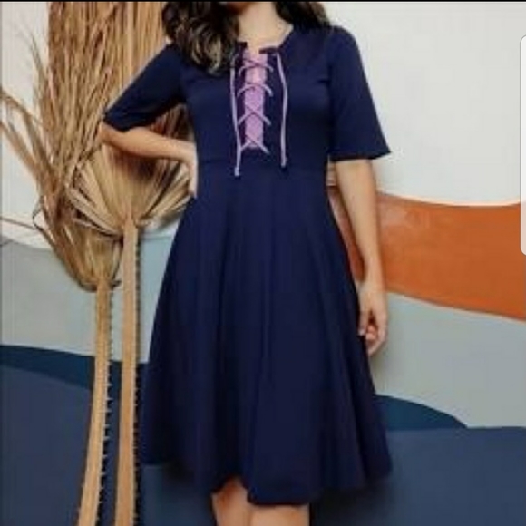 NWT Maeve Purple fit and flare Dress - Picture 2 of 7